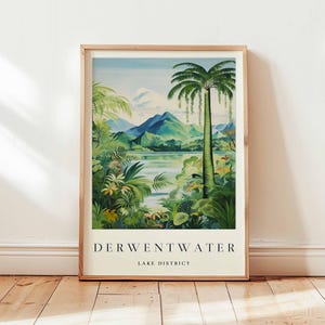 Derwentwater Poster, Lake District Travel Print, Cumbria Wall Art, UK Travel Decor, Landscape Print, Lake District Poster, UK Travel Art
