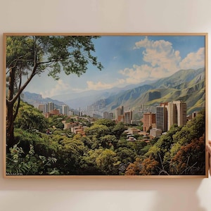 Caracas Poster, Venezuela Travel Print, Venezuelan City Wall Art, South America Travel Decor, Caracas Landscape Art, Cityscape Print