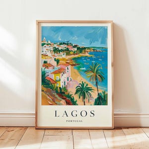 Lagos Poster, Portugal Travel Print, Algarve Coast Wall Art, Beach Decor, European Travel Gift, Coastal Town Print, Portugal Travel Art