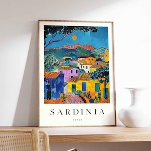 Sardinia Poster, Italy Poster, Sardinia Wall Art, Italian Print, Sardinia Print, Sardinia Decor, Italy Wall Art, Mediterranean Print