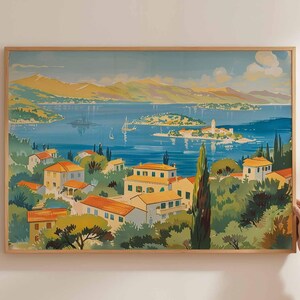 Corfu Poster, Greece Travel Print, Greek Island Wall Art, Ionian Sea Decor, Corfu Travel Art, Corfu Wall Art, Mediterranean Beach Print