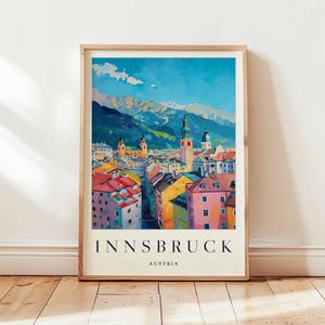 **Innsbruck Poster, Österreich Reisedruck, Alpenstadt Wandkunst, Berg Dekor, **Innsbruck Reisegeschenk, Tirol Druck, Österreich Reisekunst.**