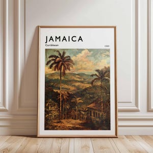 Jamaica Poster, Caribbean Travel Print, Island Wall Art, Beach Decor, Jamaica Travel Gift, Coastal Print, Caribbean Travel Art