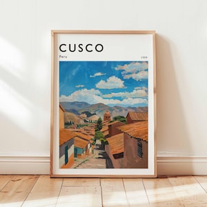 Cusco Poster, Peru Travel Print, Andes Wall Art, Incan Decor, South America Travel Gift, City Print, Cusco Print, Peru Travel Art