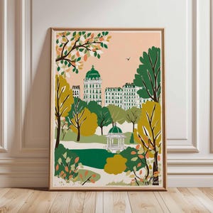 Victoria Park Poster, London Travel Poster, Victoria Park Wall Art, UK Nature Poster, British Landscape Art, London Park Decor