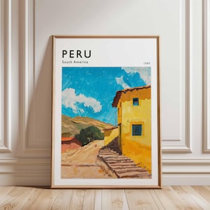 Peru Poster, South America Travel Print, Travel Wall Art, Andes Decor, Peru Travel Gift, Landscape Print, South America Travel Art