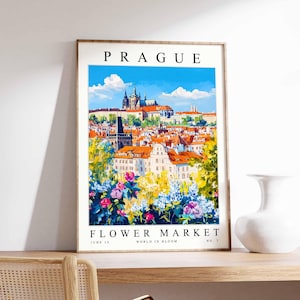 Prague Flower Market Poster, Prague Print, Czech Floral Wall Art, Prague Floral Decor, Botanical Poster, Czech Republic Travel Art