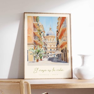 Valencia Poster, Spain Travel Print, Retro Travel Wall Art, Travel Wall Decor, Vintage Travel Gift, Classic Travel Poster