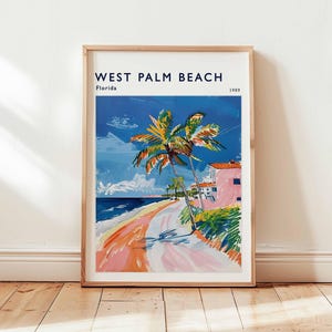 West Palm Beach Poster, Florida Travel Print, USA Wall Art, Coastal Decor, West Palm Beach Travel Gift, Beach Print, Florida Travel Art