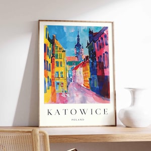 Katowice Poster, Poland Travel Print, Silesia Wall Art, Polish Decor, Katowice Architecture Poster, Poland Travel Gift, Europe Travel Art