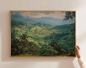 Póster de viaje a Colombia: Impresión artística de paisajes de Sudamérica