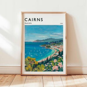 Cairns Poster, Australia Travel Print, Queensland Wall Art, Great Barrier Reef Decor, Tropical Gift, Cairns Print, Australia Travel Art