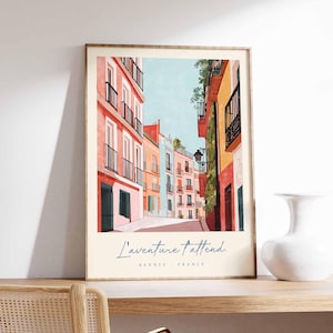 Pôster de Rennes, Impressão de viagem à França, Impressão de arte de distrito histórico, Decoração da cidade da França, Arte de vista da arquitetura da Bretanha, Presente de viagem à França