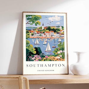 Southampton Poster, England Travel Print, UK City Wall Art, Hampshire Decor, Southampton Travel Poster, Southampton Print, UK Travel Art