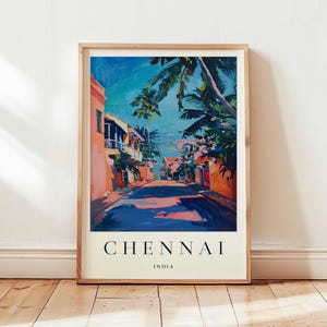 Chennai Poster, India Travel Print, South India Wall Art, Cityscape Decor, Chennai  Travel Gift, Asian City Print, India Travel Art