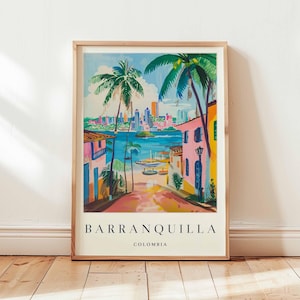Barranquilla Poster, Colombia Travel Print, Caribbean Wall Art, Cityscape Decor, Colombia Travel Art, South America Print