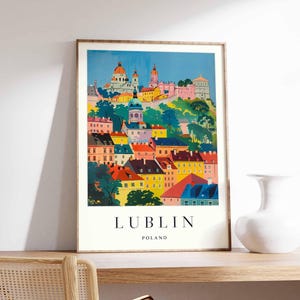 Lublin Poster, Poland Travel Print, Polish City Wall Art, Eastern Poland Decor, Lublin Old Town Poster, Poland Art, Europe Travel Art