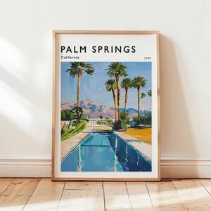 Palm Springs Poster, California Travel Print, Desert Wall Art, Mid-Century Modern Decor, Palm Springs Travel Gift, California Travel Art