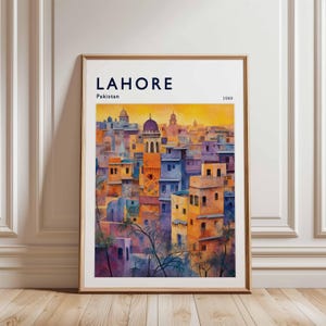 Lahore Poster, Pakistan Travel Print, Asia Wall Art, Cityscape Decor, Lahore Travel Gift, Pakistan Poster, Pakistan Travel Art