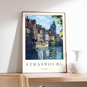Strasbourg Poster, France Travel Print, French Decor, Europe Travel Poster, European Wall Art, Strasbourg Gift, Strasbourg Travel Poster