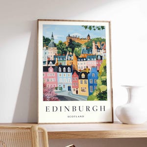 Affiche d'Édimbourg, impression d'Écosse, art mural d'Édimbourg, décor de carte de la ville d'Édimbourg, impression minimaliste d'Édimbourg, affiche de voyage écossaise