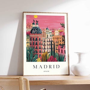 Madrid Poster, Spanien Print, Madrid Wandkunst, Madrid Stadtplan Dekor, minimalistisches Madrid Poster, Spanische Skyline, Madrid Reisewandkunst