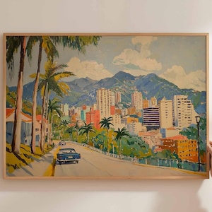 Caracas Poster, Venezuela Travel Print, Venezuelan City Wall Art, South America Travel Decor, Caracas Landscape Art, Cityscape Print