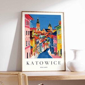Katowice Poster, Poland Travel Print, Silesia Wall Art, Polish Decor, Katowice Architecture Poster, Poland Travel Gift, Europe Travel Art
