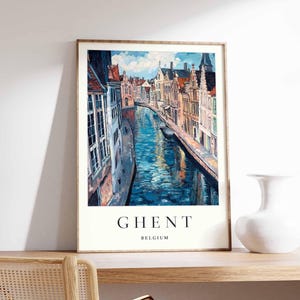 Ghent Poster, Belgium Poster, Ghent City Wall Art, European Travel Print, Ghent Architecture Decor, Ghent Posters and Prints