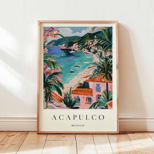 Acapulco Poster, Mexiko Reisedruck, Küstenwandkunst, Acapulco Reisedekor, Acapulco Beach Art, Südamerika Druck, Mexiko Reisekunst