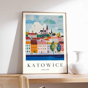 Katowice Poster, Poland Travel Print, Silesia Wall Art, Polish Decor, Katowice Architecture Poster, Poland Travel Gift, Europe Travel Art