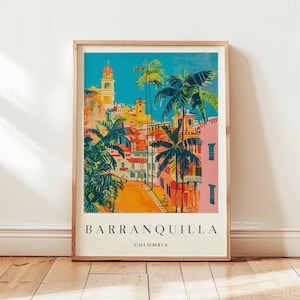 Barranquilla Poster, Colombia Travel Print, Caribbean Wall Art, Cityscape Decor, Colombia Travel Art, South America Print