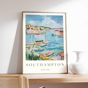 Southampton Poster, England Travel Print, UK City Wall Art, Hampshire Decor, Southampton Travel Poster, Southampton Print, UK Travel Art