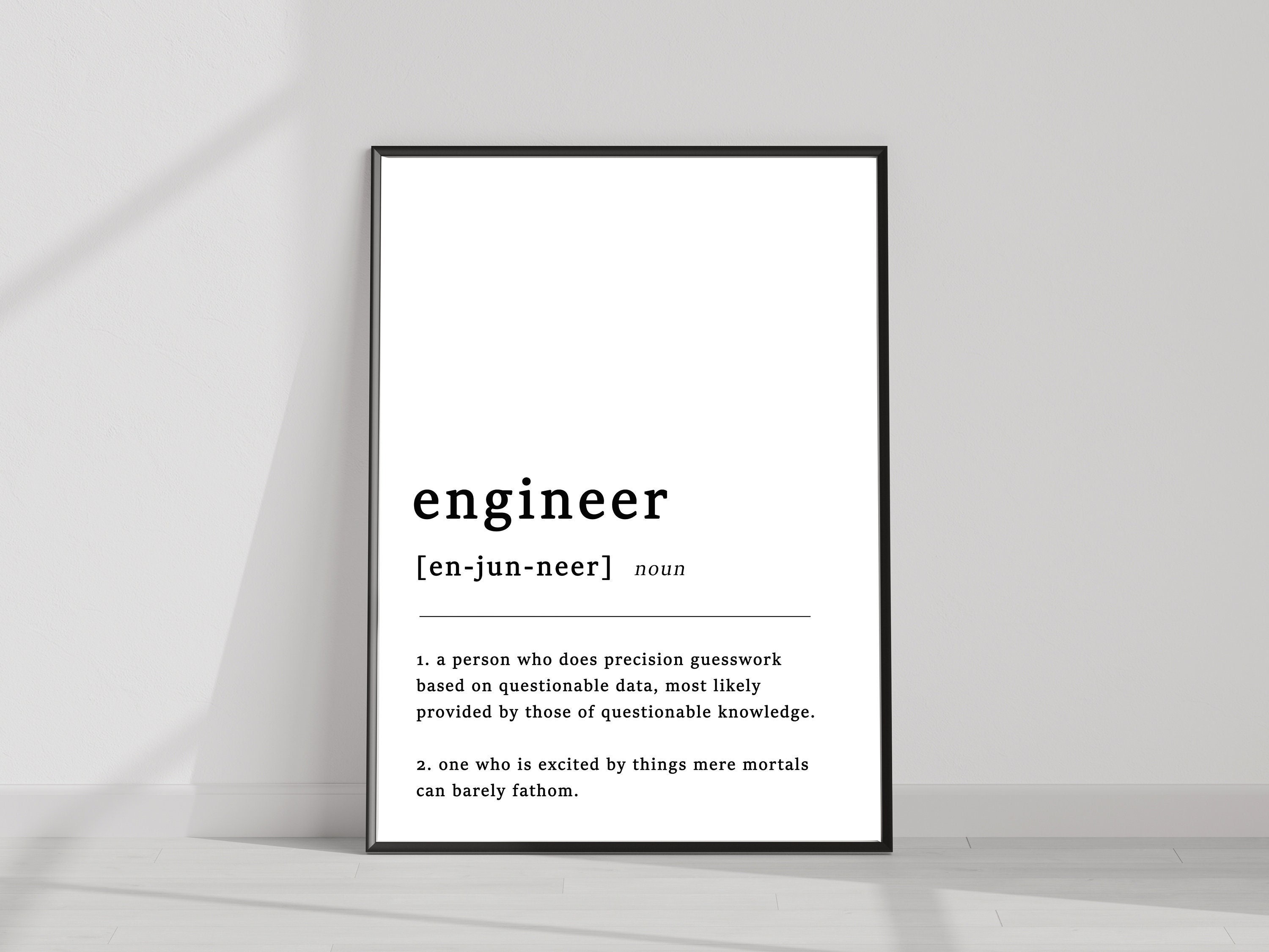 Definition of an Engineer Quote Poster Print Engineering Etsy