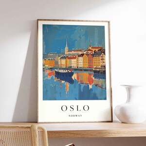 Oslo Poster, Norwegen Druck, Oslo Wandkunst, Oslo Stadt Karte Dekor, Minimalistisches Oslo Plakat, Skandinavische Skyline Druck, Oslo Reisewandkunst