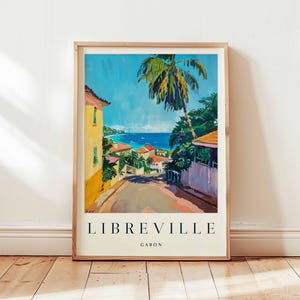 Libreville Poster, Gabon Travel Print, Central Africa Wall Art, Coastal City Decor, Libreville Travel Gift, African Print, Gabon Travel Art