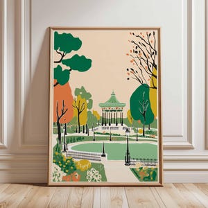 Victoria Park Poster, London Travel Poster, Victoria Park Wall Art, UK Nature Poster, British Landscape Art, London Park Decor