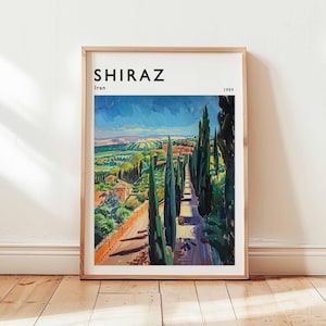 Shiraz Poster, Iran Travel Print, Persia Wall Art, Cityscape Decor, Shiraz Travel Gift, City Print, Iran Poster, Iran Travel Art
