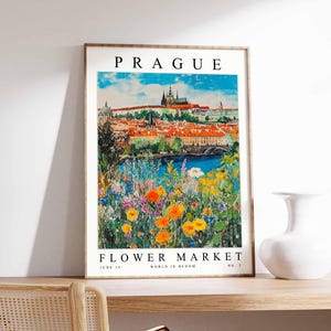 Prague Flower Market Poster, Prague Print, Czech Floral Wall Art, Prague Floral Decor, Botanical Poster, Czech Republic Travel Art