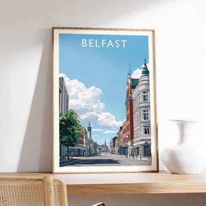 Belfast Poster, Northern Ireland Travel Print, UK City Wall Art, Belfast Travel Decor, Titanic Quarter Gift Art, European City Print