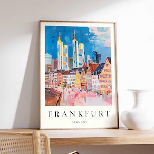 Frankfurt poster, Germany print, Frankfurt wall art, Frankfurt city map decor, modern Frankfurt poster, German skyline print