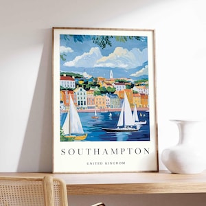 Southampton Poster, England Travel Print, UK City Wall Art, Hampshire Decor, Southampton Travel Poster, Southampton Print, UK Travel Art