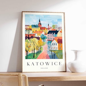 Katowice Poster, Poland Travel Print, Silesia Wall Art, Polish Decor, Katowice Architecture Poster, Poland Travel Gift, Europe Travel Art