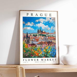 Prague Flower Market Poster, Prague Print, Czech Floral Wall Art, Prague Floral Decor, Botanical Poster, Czech Republic Travel Art