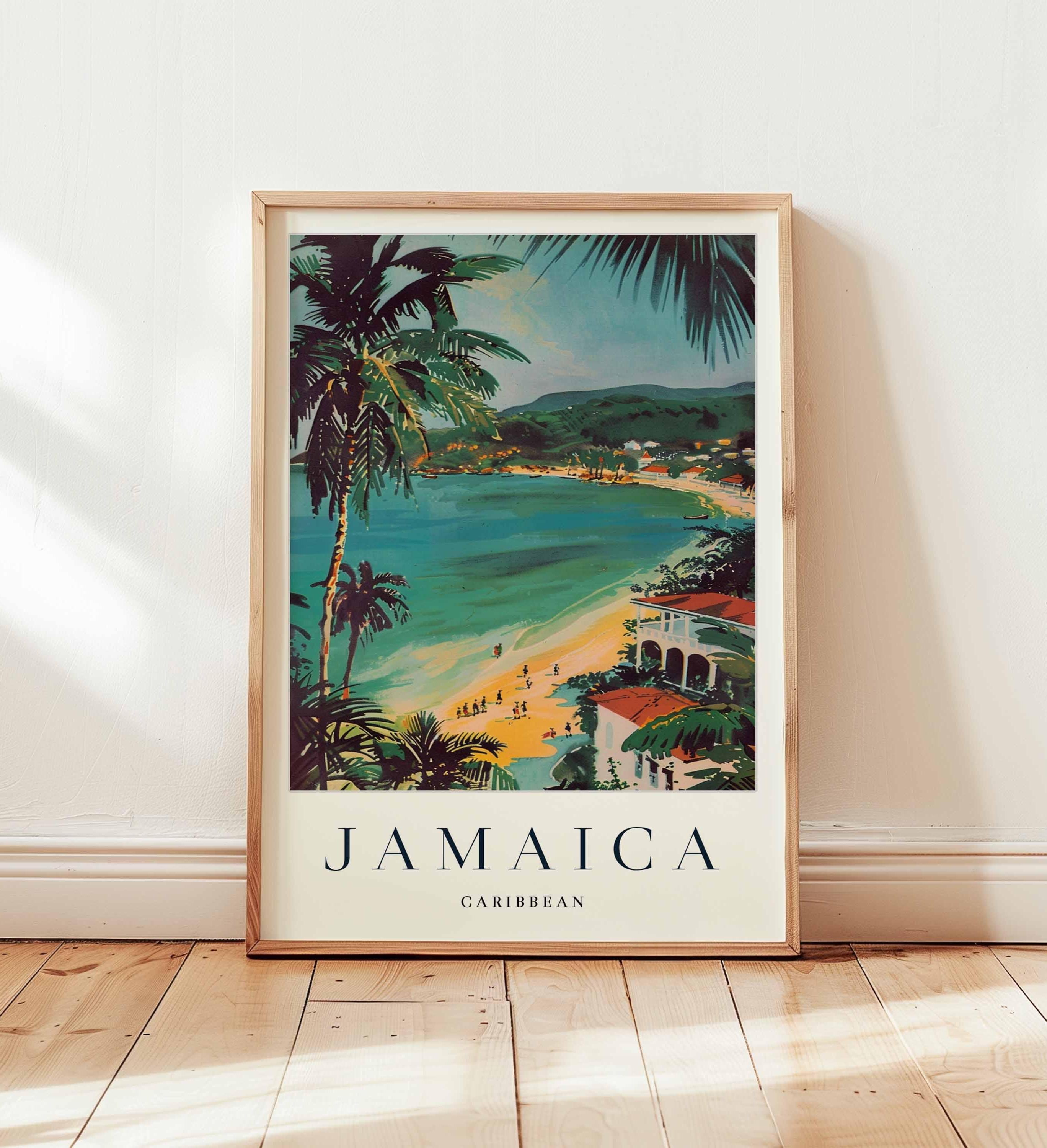 Jamaica Travel Poster: Caribbean Island Wall Art, Reggae Culture