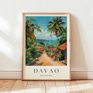Davao Poster, Philippines Travel Print, Mindanao Wall Art, Tropical City Decor, Davao Travel Gift, Asian Print, Philippines Travel Art
