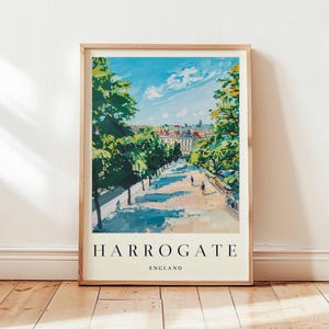 Harrogate Poster, England Travel Print, Yorkshire Print, England Wall Art, Spa Town Decor, UK Print, North England Print, UK Travel Art
