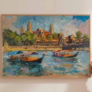 Cambodia Poster, Asia Travel Print, Southeast Asia Wall Art, Cambodian Decor, Angkor Wat Print, Asian Travel Gift, Cambodia Travel Art