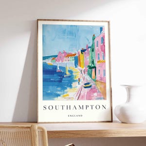 Southampton Poster, England Travel Print, UK City Wall Art, Hampshire Decor, Southampton Travel Poster, Southampton Print, UK Travel Art