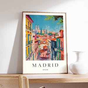 Madrid Poster, Spanien Print, Madrid Wandkunst, Madrid Stadtplan Dekor, minimalistisches Madrid Poster, Spanische Skyline, Madrid Reisewandkunst